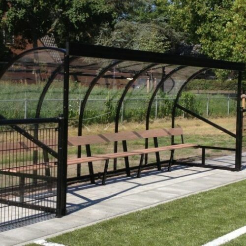 Aluminium voetbal dugout extra diep